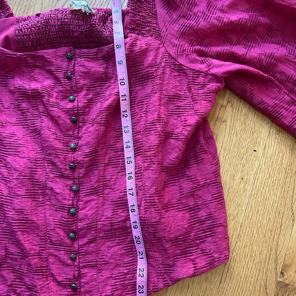 Anthropologie Textured Puff-Sleeve Blouse - Picture 7 of 8